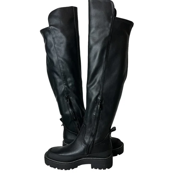 SAM EDELMAN LERUE LUG SOLE FAUX LEATHER HIGH SHAFT OVER KNEE BOOT 6.5, 7.5 NWOB - Picture 8 of 16